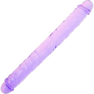 Double Ended Dildo 13.2" Clear Purple — Fan Pick