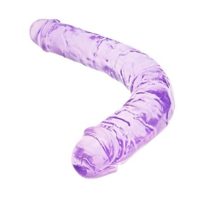 Double Ended Dildo 13.2" Clear Purple — Fan Pick