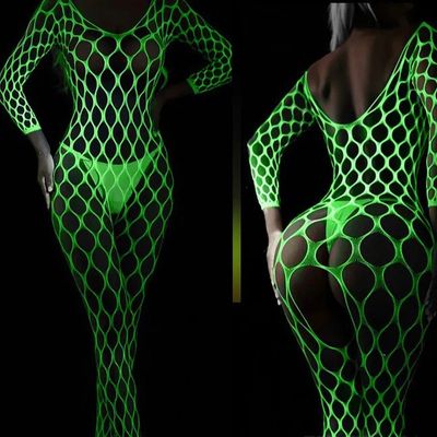 Glow In The Dark BodyStocking-Fishnet-One Size