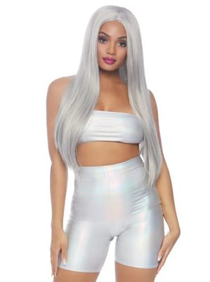 Holographic Spandex Bandeau and Bike Shorts Small/ Medium or Medium/Large — Exclusive Find