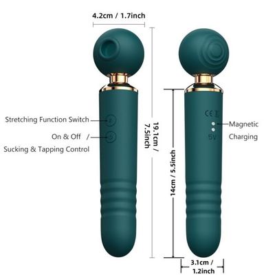 MagicBator 10 Speed, 3 in 1, Thrusting Wand Green — Plush Pick