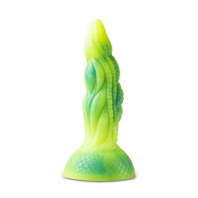 MagicBator 7.88&#39;&#39; Alien Dildo with Suction Cup Green and Yellow — Limited Run