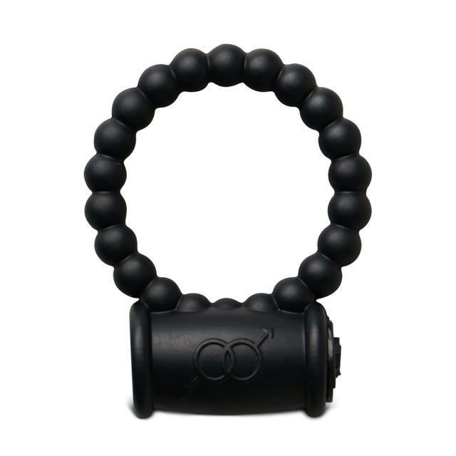 MagicBator Beaded Black Color Silicone Vibrating Cock Ring — Always-In Cart