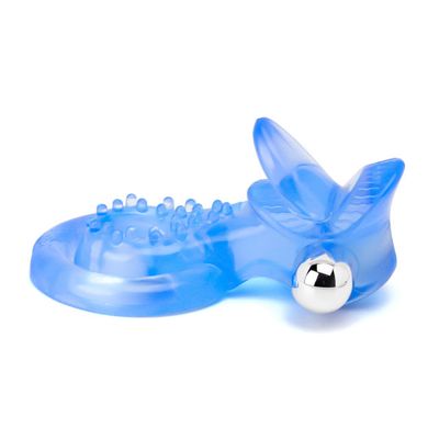 MagicBator 7-Function Vibrating Tongue Cock Ring Clear Blue — It-Girl Pick