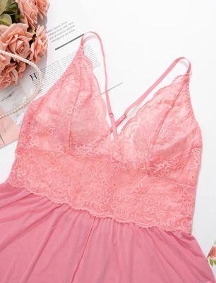 Mesh See Through Crotchless Teddy-Pink-XL — Shopper’s Choice