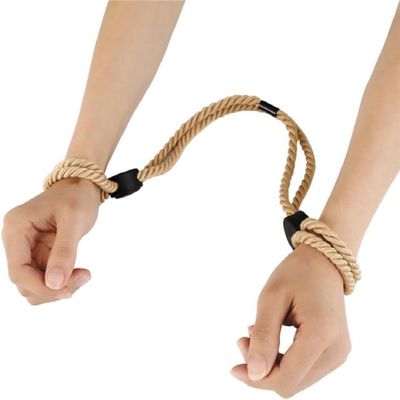Polyester Bondage Handcuff Rope Adjustable 45cm Brown — Sleek Favorite