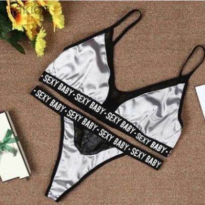 Satin Lace SEXY BABY Set-Grey-XL