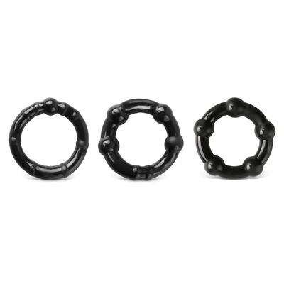 Stay Hard Black Triple Cock Ring Kit — Limited Crush