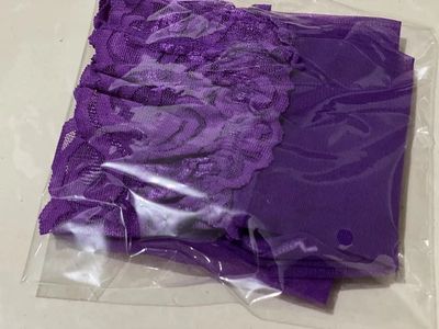 Thigh High Stockings Lace Top-Purple-One Size
