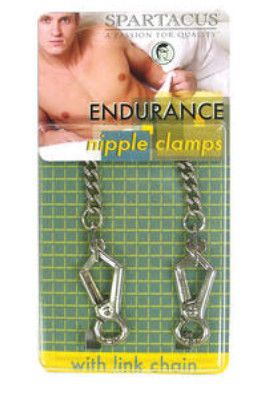 Spartacus Endurance Nipple Clamps with Curbed Chain — Rare Find