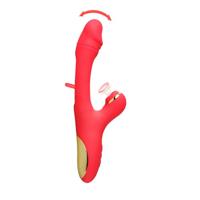 7-Speed Red Vibrator with Sucking and Flapping Function — From the Fun Line