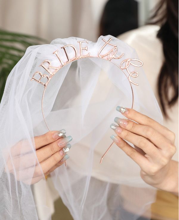 Babylon Bride to be Alloy Headband Veil — Top Cart Add