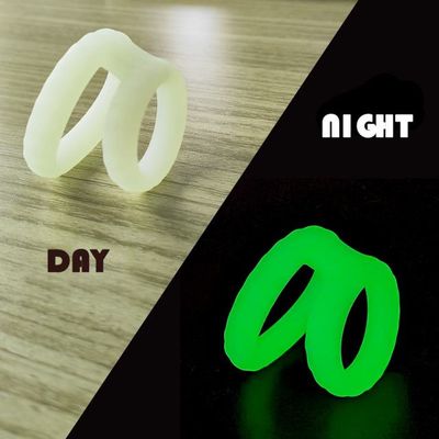 Glow-in-the-Dark Silicone Double Cock Ring