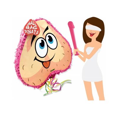 Bachelorette Pecker Bat &amp; Balls Pinata Combo Pack Almost 22"x22"