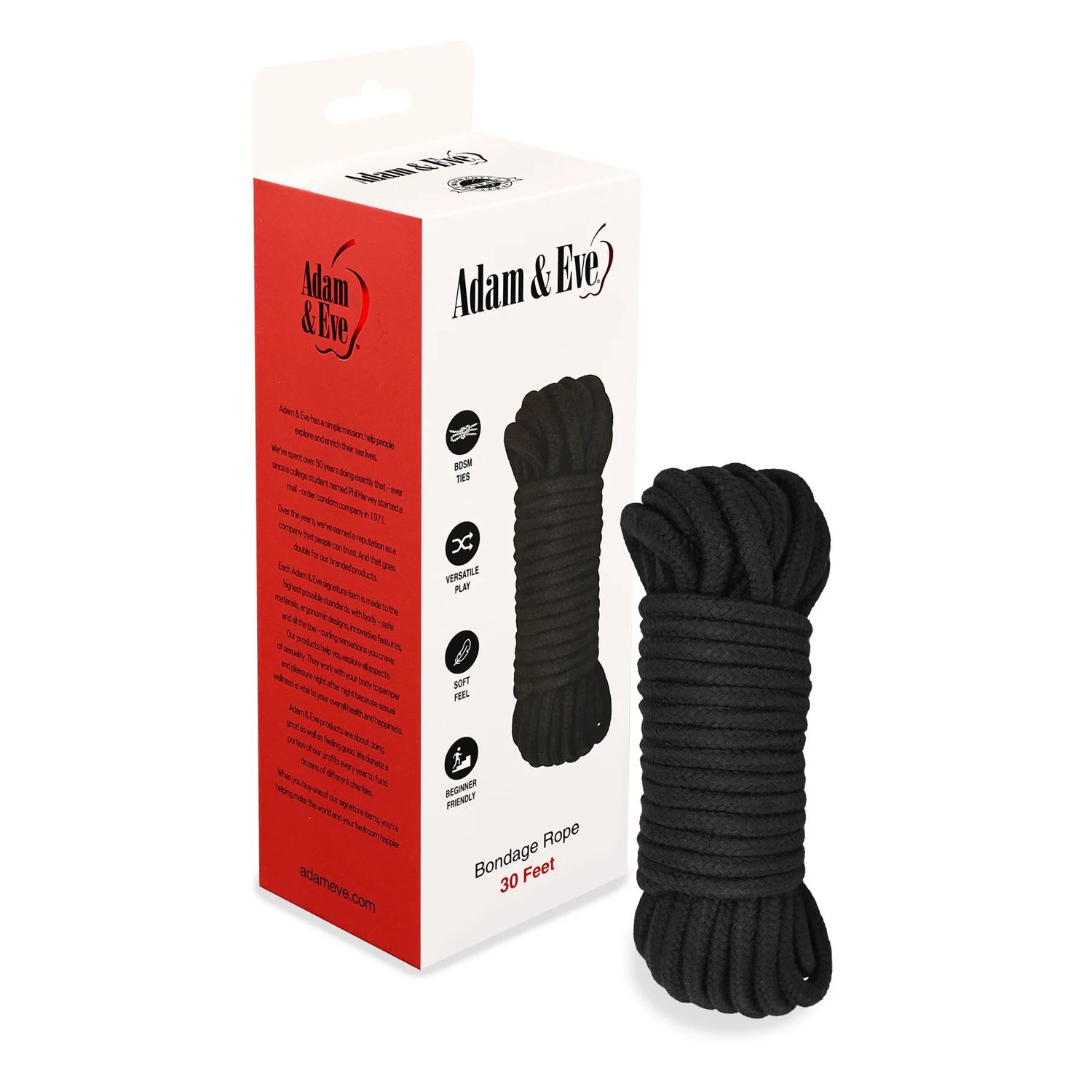 Adam &amp; Eve Bondage Rope 30 ft.