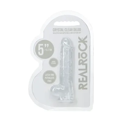 RealRock Realistic 5 in. Dildo with Balls Clear