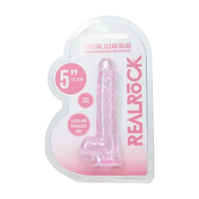 RealRock Realistic 5 in. Dildo with Balls Pink