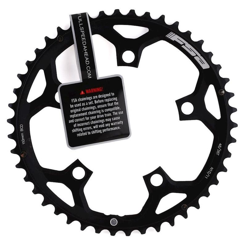 Chainring FSA Pro Road 46T 10/11-Sp 110 mm BCD For Double Black