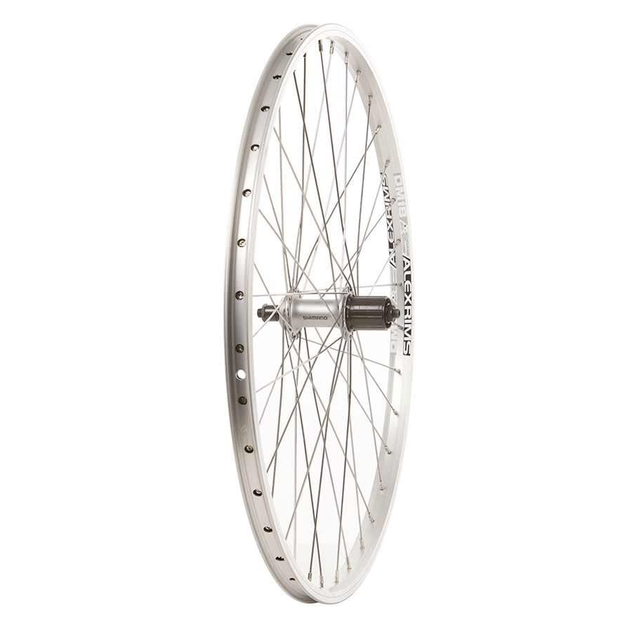 Wheel Alex DM18 Silver/ Shimano Acera FH-T3000 26&quot; 36h QR 135 mm O.L.D. Shimano HG Cassette SS Spokes Silver