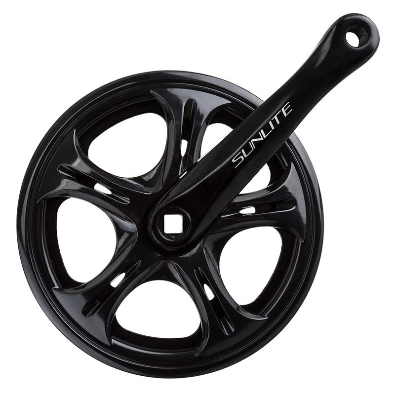 Crankset Sunlite Big City 48t 170 mm For 3/32&quot; Chain Square Taper Black