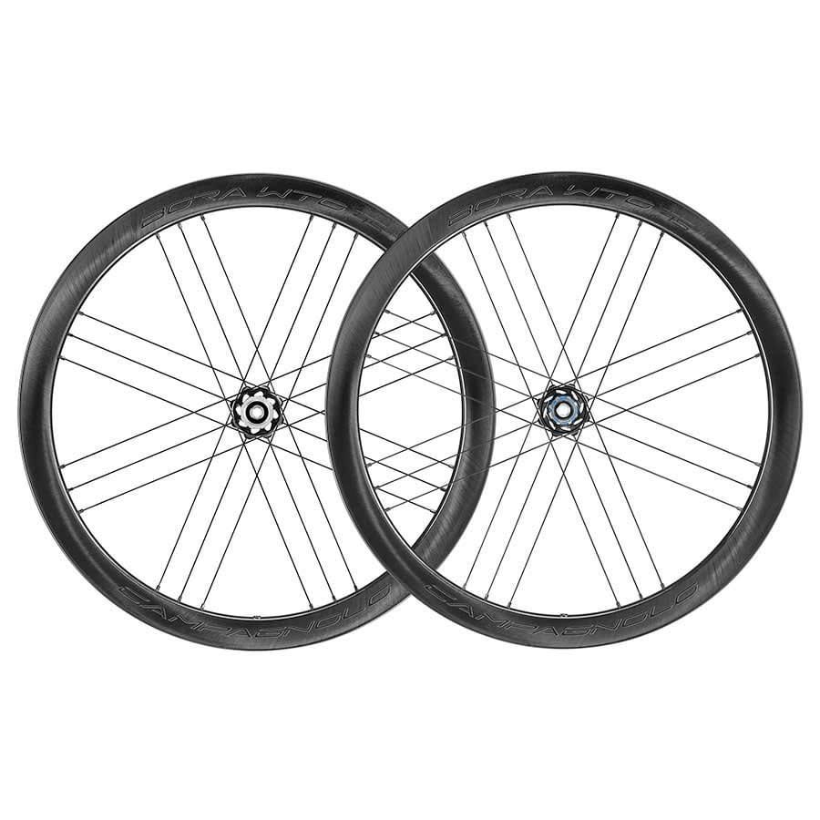 Wheelset Campagnolo Bora WTO 45 DB Dark 700c 24/24-H 12 mm 100/142 mm TA Tubeless Ready Center Lock