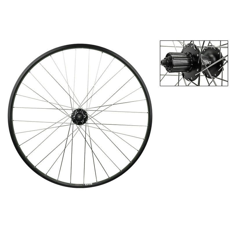Wheel 29&quot; Sun Rhyno Lite Black 32h Shimano M525 Black 8/9/10-Sp Cassette 135 mm QR DT 2.0 mm Silver