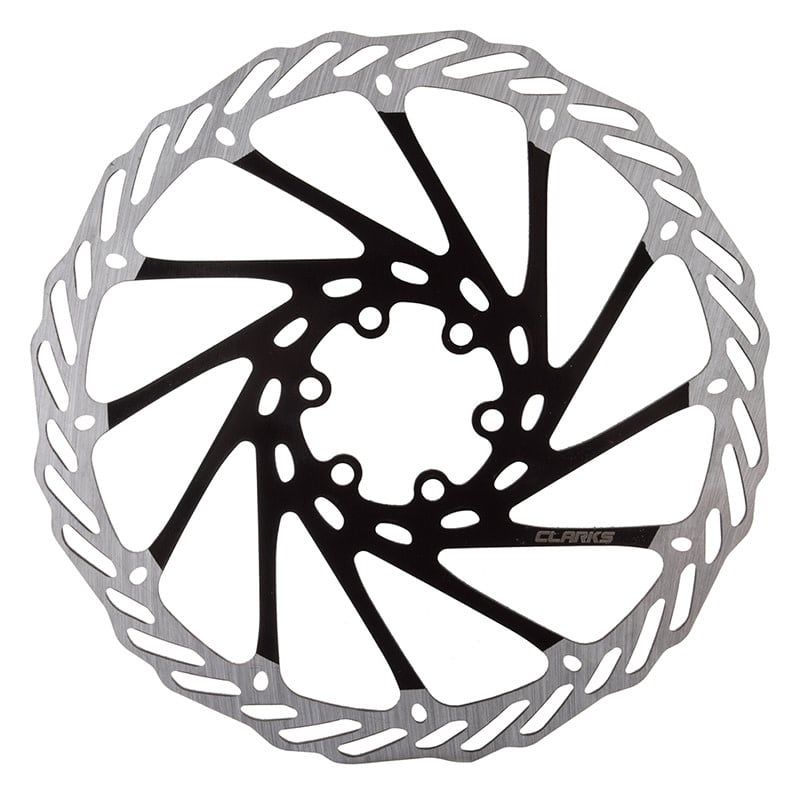 Disc Brake Rotor Clarks 6-Bolt 180 mm Silver/ Black
