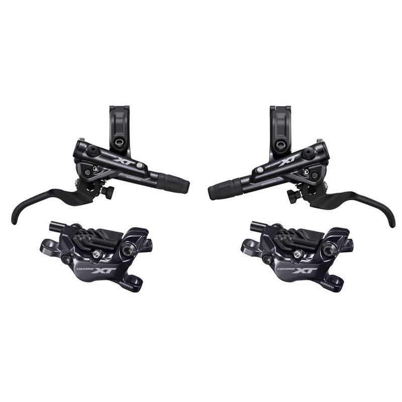 Disc Brake Set Shimano Deore XT BL-M8100 (L&amp;R), BR-M8120(F&amp;R), Dual Piston Metal Finned Pads Black