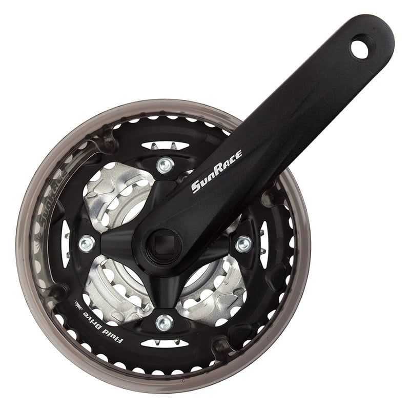 Crankset SunRacee FCM600 170 mm 42/32/22t Square Taper w/Chain Guard Black/Silver