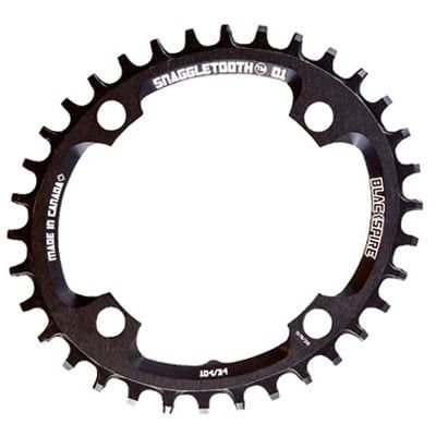 Chainring Blackspire Snaggletooth N/W Oval 4x104 mm 34T 9/10/11/12-Sp Black