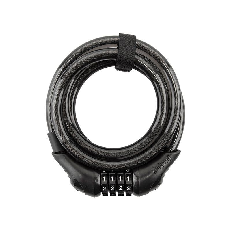 Lock OnGuard CBL 8159 Neon Combination CoilL 6&#39; x 12 mm w/Bracket Black