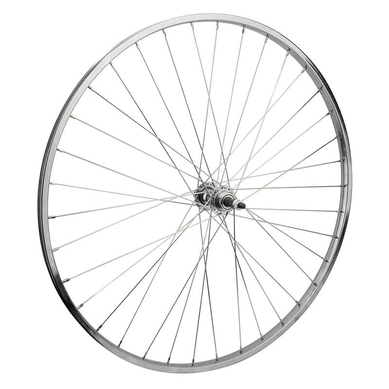 Wheel Steel 27x1-1/4&quot; 36h 5/6/7-Sp FW B/O 126 mm Chrome