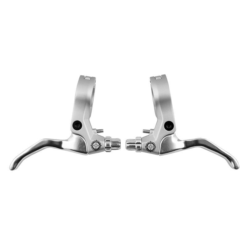 Brake Levers Black Ops Hinged 2-Finger for Cantilever/U-brake/Sidepull Calipers Silver