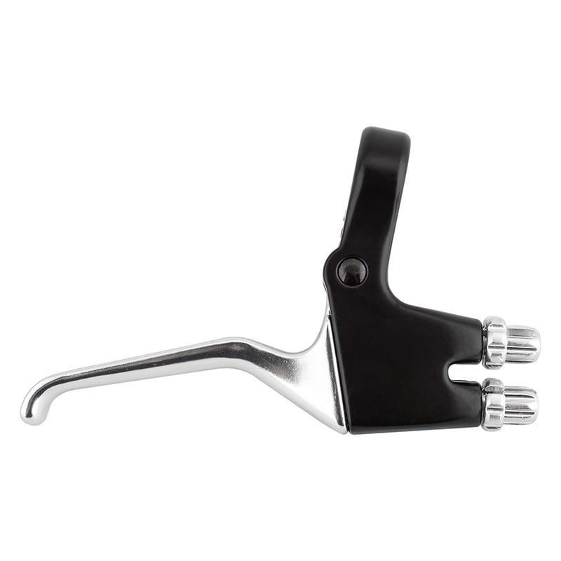 Brake Lever Dual Cable for Simultaneous Front &amp; Rear Braking Alloy Black/ Silver