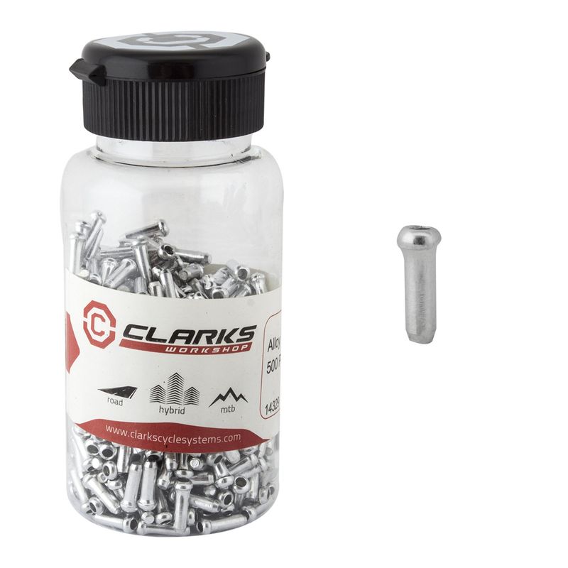 Cable End Tips Clarks Alloy Silver Bottle of 500