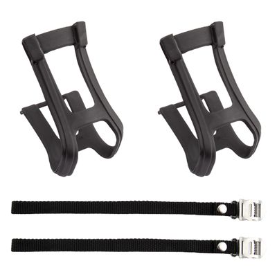 Pedal Toe Clips &amp; Straps Sunlite Large Black