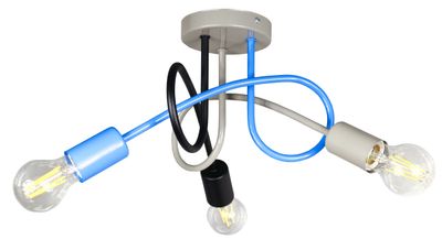 Lampa DECORI Edison Mini 3 Niebieski Szary Czarny, 1 szt