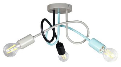 Lampa DECORI Edison Mini 3 Mięta Szary Czarny, 1 szt