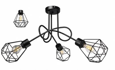 Lampa DECORI Edison Max 3 Diamond Czarny, 1 szt