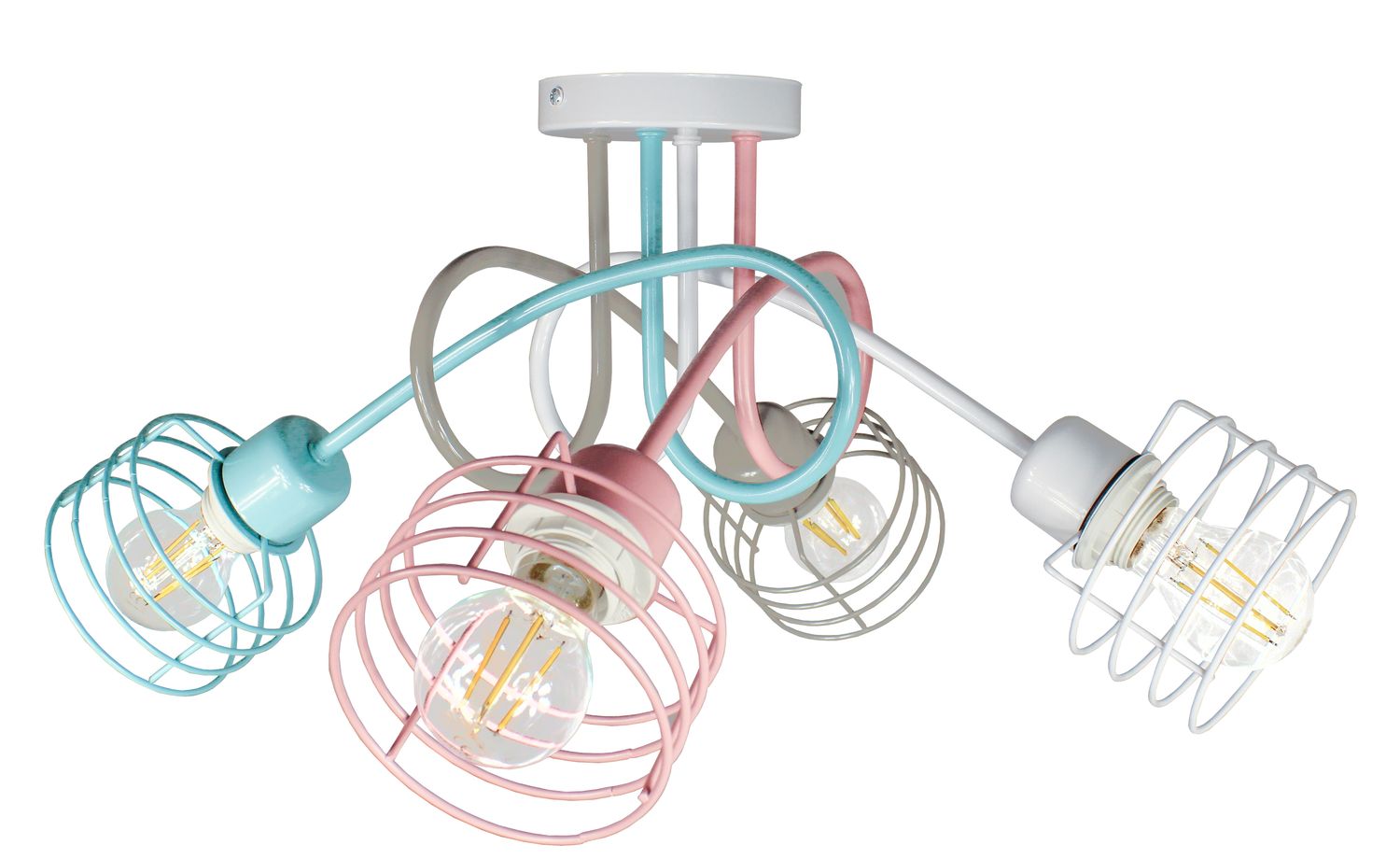 Lampa DECORI Edison Mini Kosz 4 Różowy MIX, 1 szt