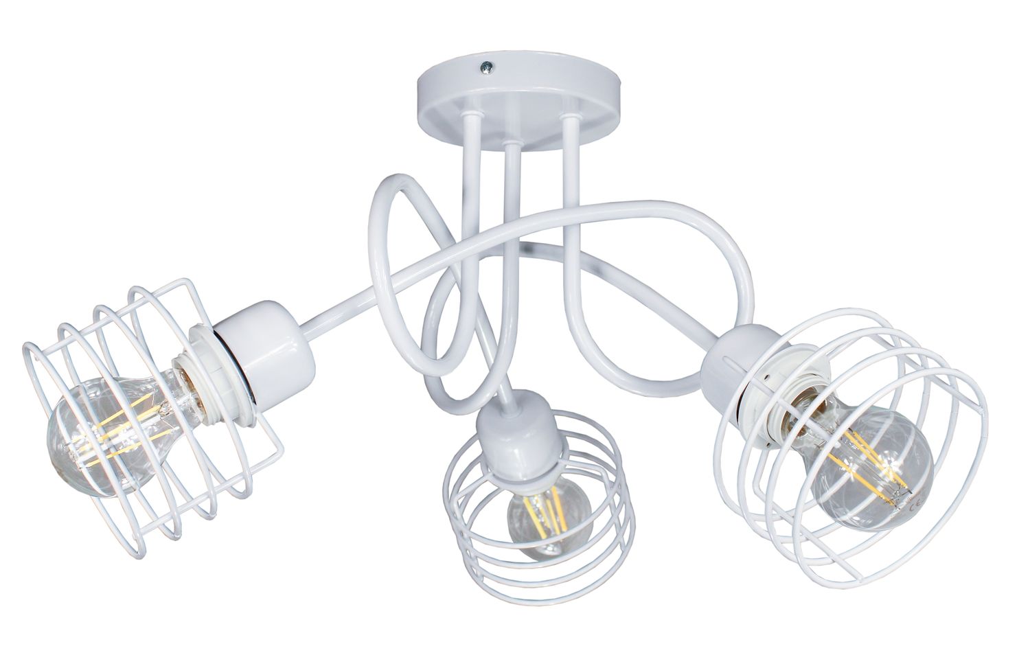 Lampa DECORI Edison Mini Kosz 3 Biały, 1 szt