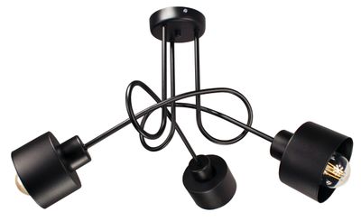 Lampa DECORI Edison Max 3 Loft Czarny, 1 szt