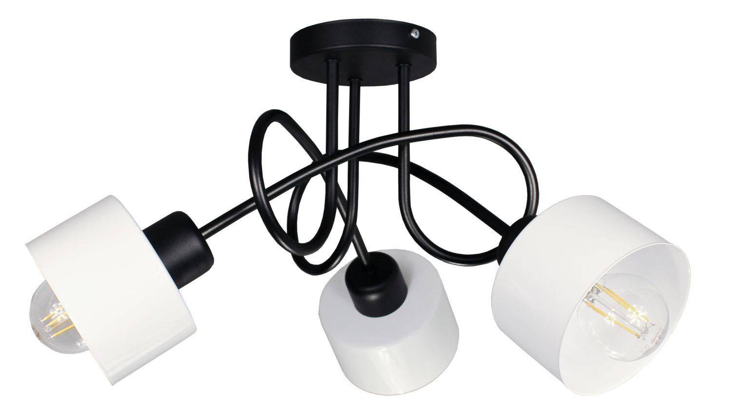 Lampa DECORI Edison Mini Loft 3 Czarny Biały, 1 szt