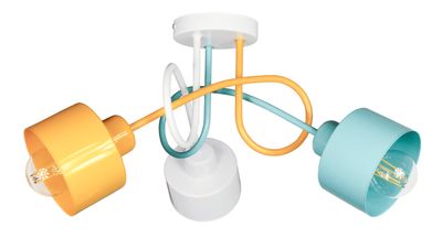 Lampa DECORI Edison Mini Loft 3 Biały Żółty Mięta, 1 szt