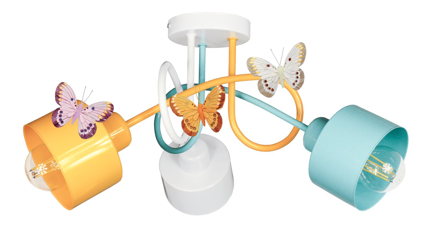 Lampa DECORI Edison Mini Klosz 3 Dekor Biały Żółty Mięta, 1szt