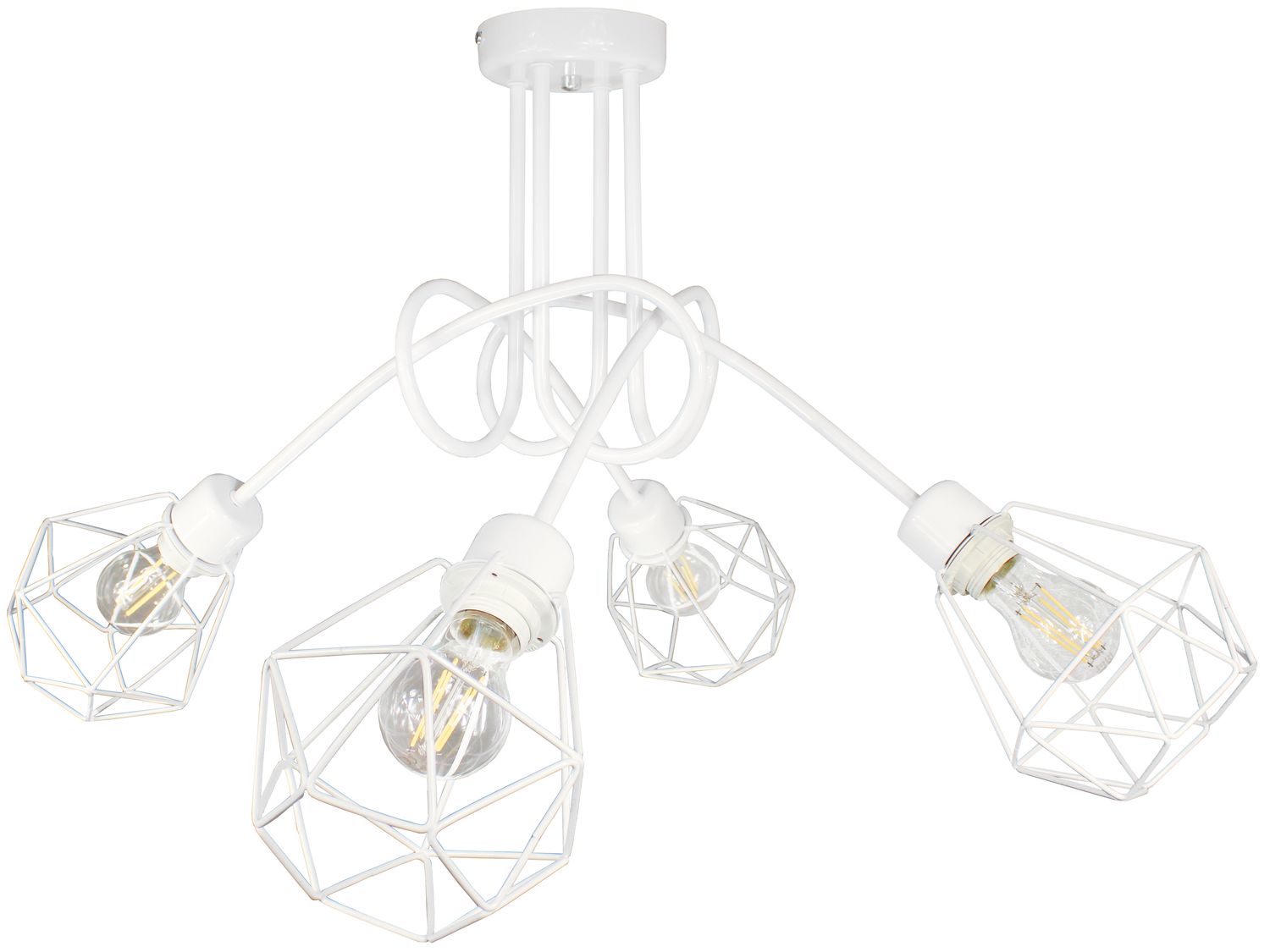 Lampa DECORI Edison Max 4 Diamond Biały, 1 szt