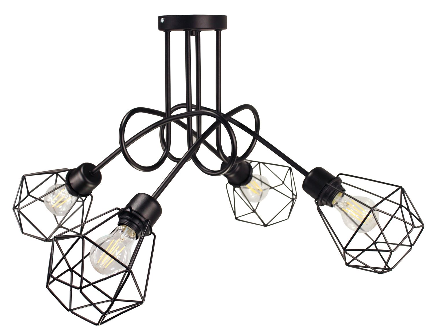 Lampa DECORI Edison Max 4 Diamond Czarny, 1 szt