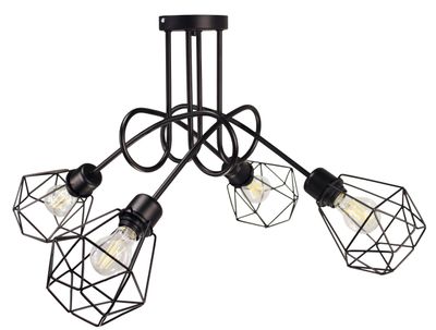 Lampa DECORI Edison Max 4 Diamond Czarny, 1 szt