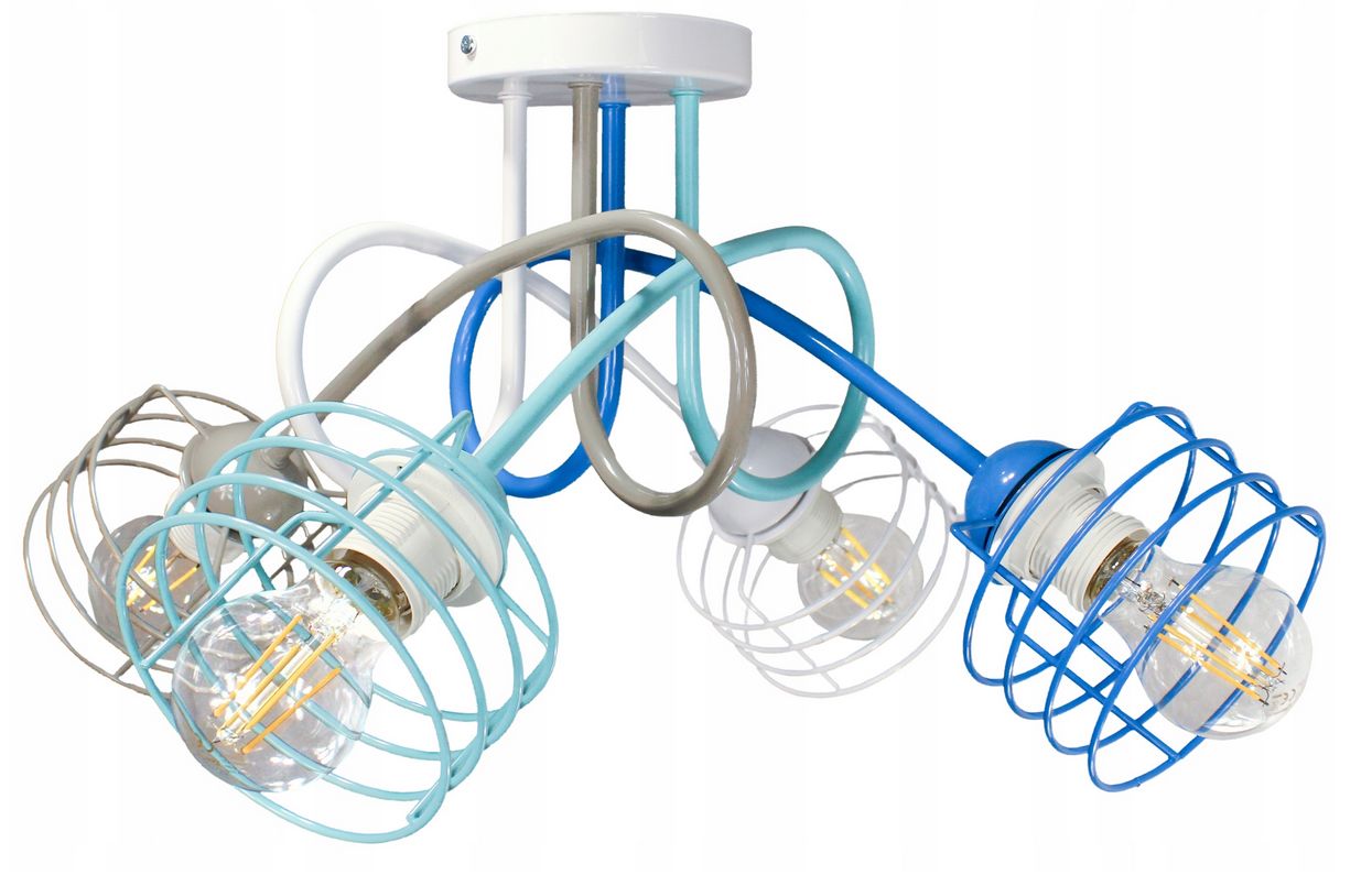 Lampa DECORI Edison Mini Kosz 4 Niebieski MIX, 1 szt