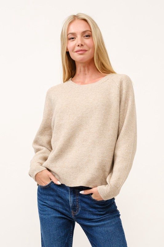 Women&#39;s Ribbed Crewneck Soft Pullover Sweater